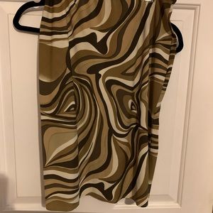 International Newport group brown tan white swirly skirt. Made in USA medium